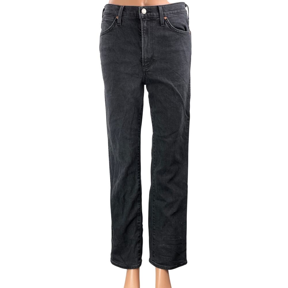 Aritzia Denim Forum Black Cowgirl High Rise Boot Straight Denim Jean Pants Sz 27